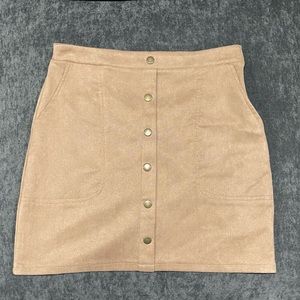 Tan Suede Mini Skirt